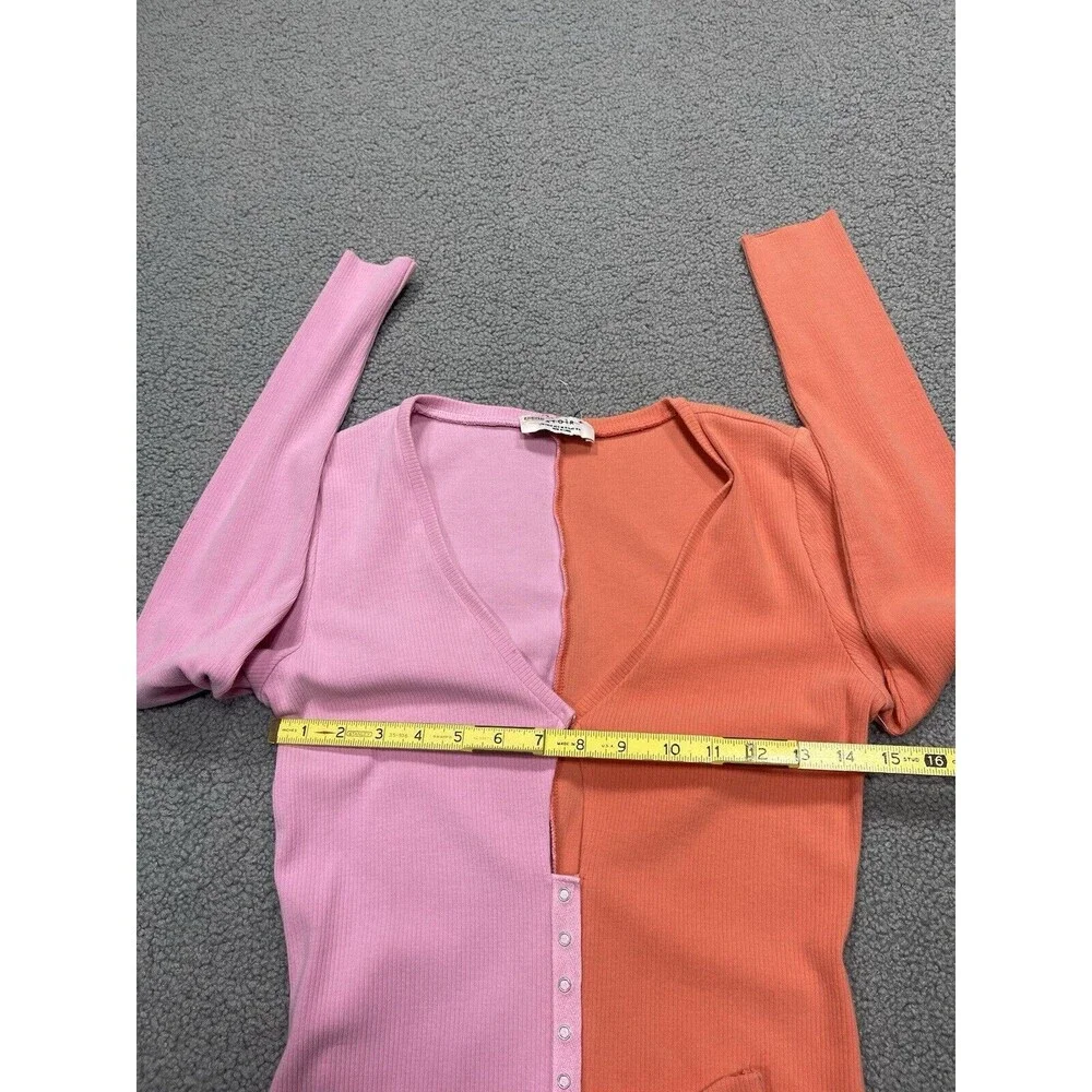 Atoir Women Dress Sweater Bodycon The Saturn Pink Orange Colorblock Preppy Sz 8